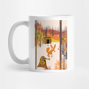 Cartoon Fox in the woodland Mug